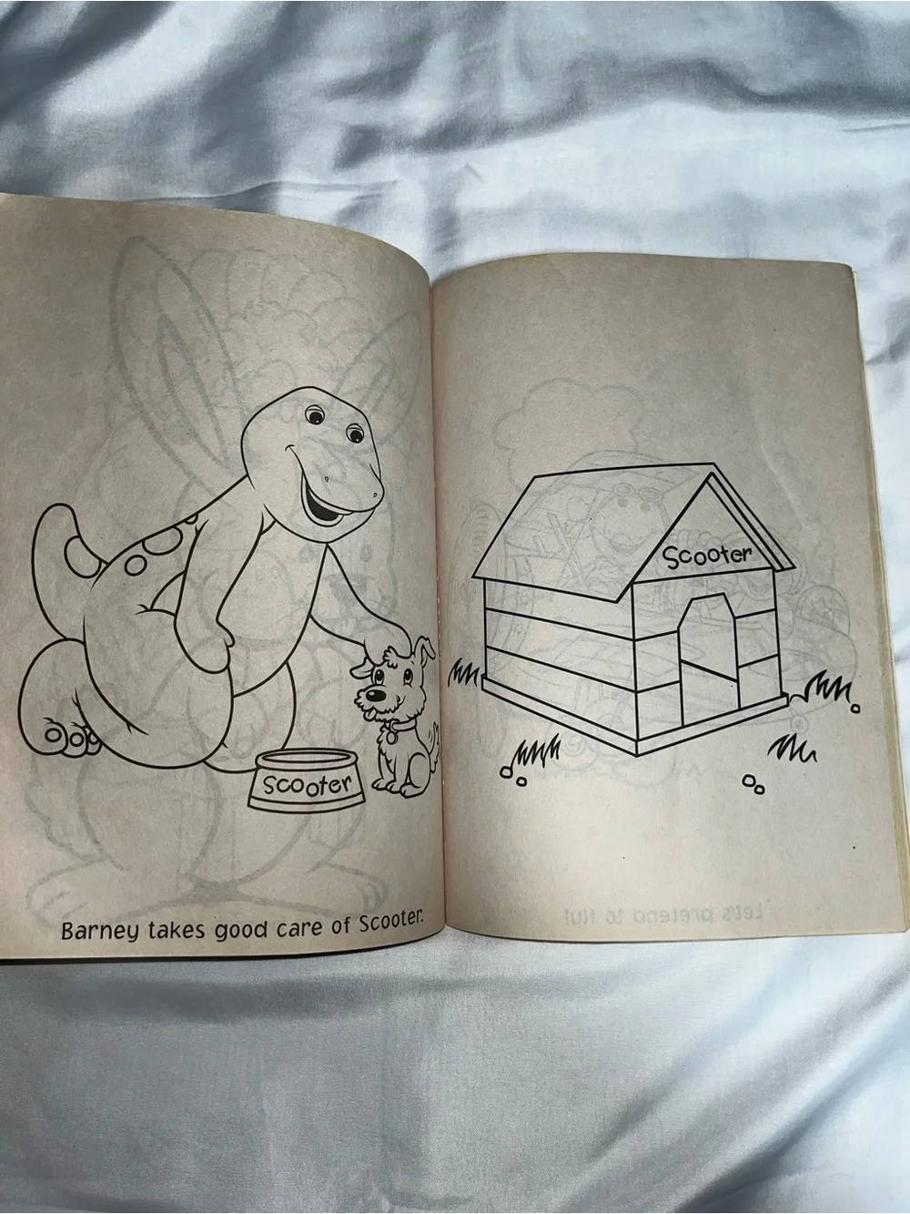 Vintage 1998 Barney All Year Long Big Best Color & Read Coloring Book